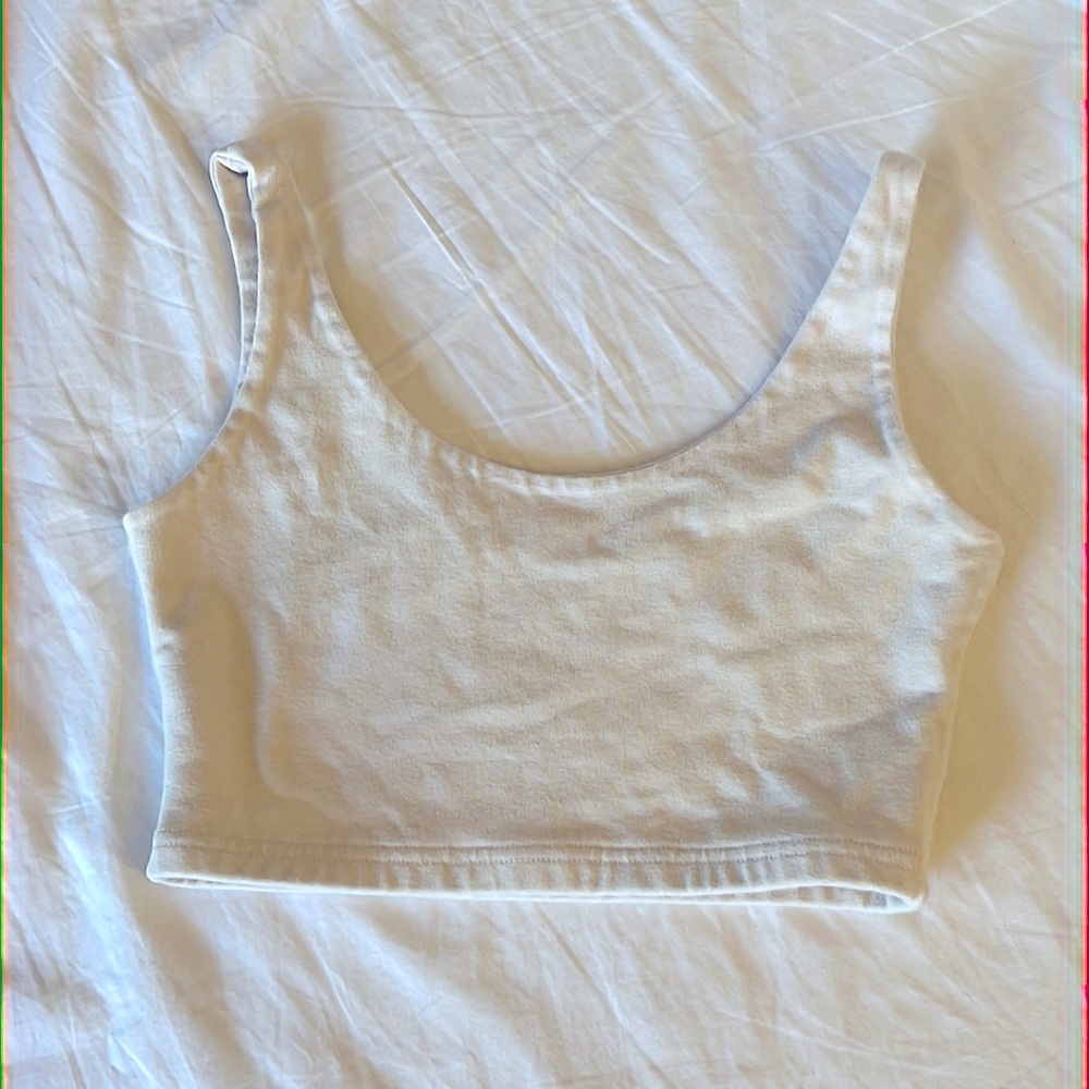 Brandy Melville Cotton Tank in Cream Made in Italy